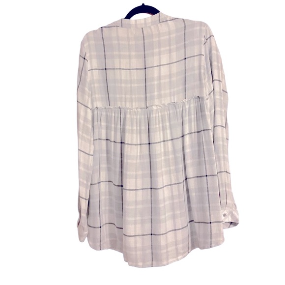 Anthropologie Cloth and Stone Plaid Gray Flannel - Picture 4 of 6